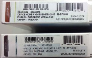 Fälschung oben, Original unten