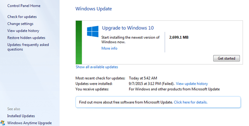 Bild: Oktober-Patchday - Upgrade auf Wnidows 10 standardmäßig ausgewählt (Screenshot)