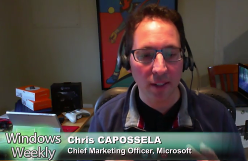 Bild: Chris Capossela bei Windows Weekly (Screenshot twit.tv)