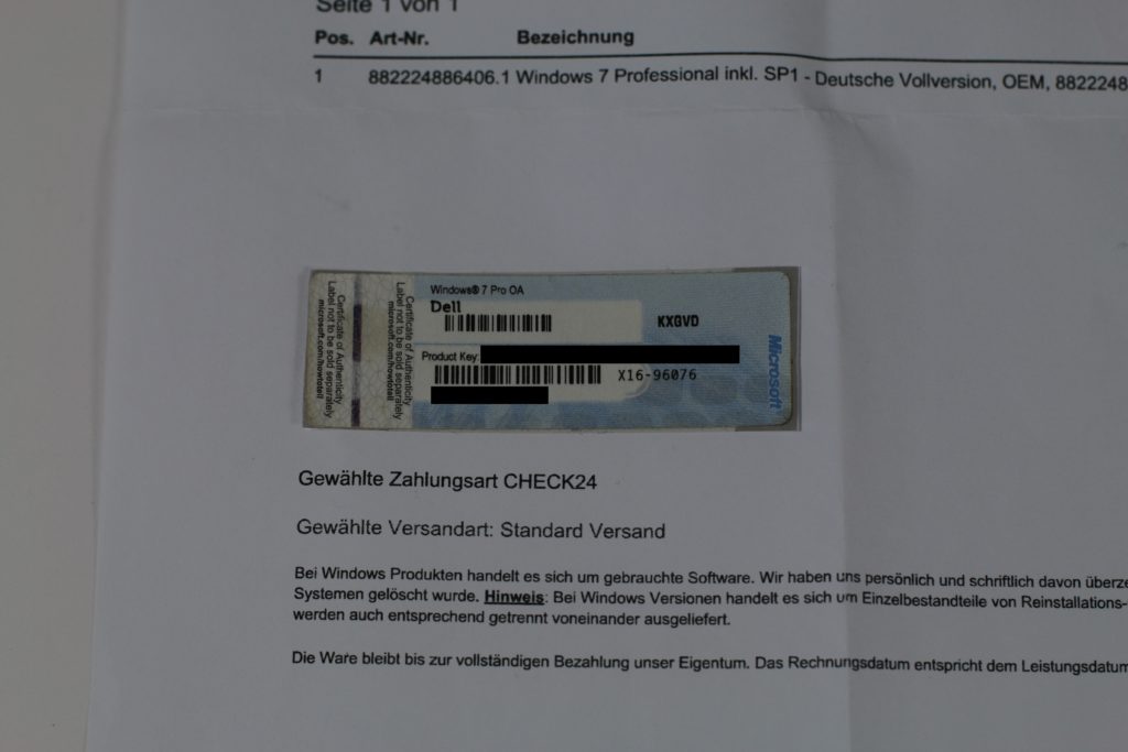 Bild: Das Echtheitszertifikat wirkt verdächtig