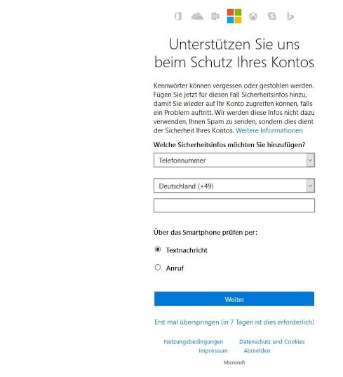 Bild: Erste Warnung, dass der Account in Kürze gesperrt werden wird.