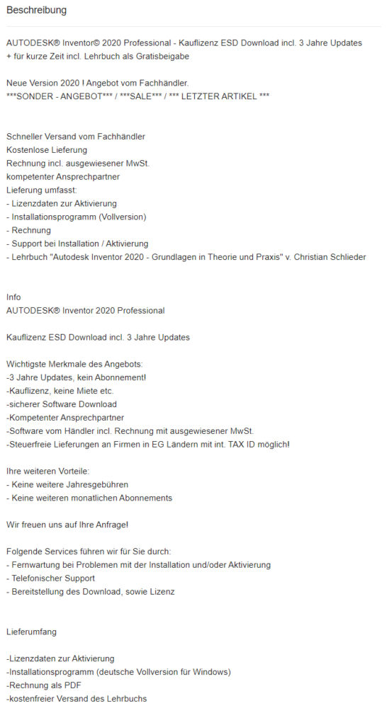 Autodesk Inventor 2020 Professional eBay Kleinanzeigen Lizenz Lizenzrecht Lizenzierung
